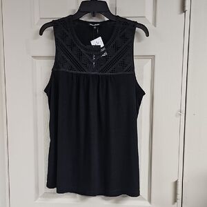 Black Sleeveless Lace Top